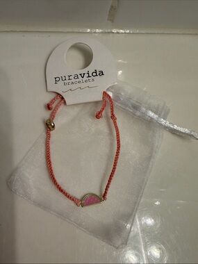 Pura Vida Pink Coral Watermelon Charm Bracelet